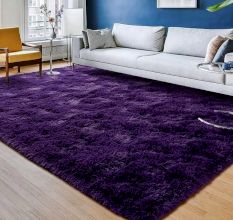 Soft Purple Textured Hall Rug